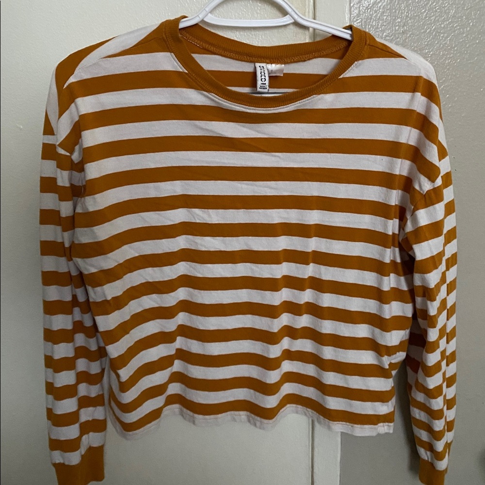 H&M YELLOW STRIPED LONG SLEEVE